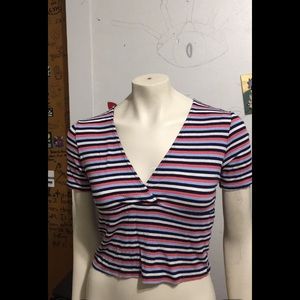 striped crop top size small